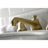 Hamilton Two-Handle 3-Hole Deck Mount Widespread Bathroom Faucet with Brass Pop-Up