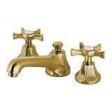 Hamilton Two-Handle 3-Hole Deck Mount Widespread Bathroom Faucet with Brass Pop-Up