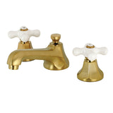 Metropolitan Two-Handle 3-Hole Deck Mount Widespread Bathroom Faucet with Brass Pop-Up