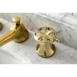 Belknap Two-Handle 3-Hole Deck Mount Widespread Bathroom Faucet with Brass Pop-Up