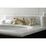Belknap Two-Handle 3-Hole Deck Mount Widespread Bathroom Faucet with Brass Pop-Up Drain