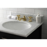 Belknap Two-Handle 3-Hole Deck Mount Widespread Bathroom Faucet with Brass Pop-Up Drain