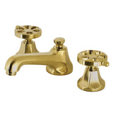 Belknap Two-Handle 3-Hole Deck Mount Widespread Bathroom Faucet with Brass Pop-Up Drain
