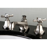 Essex Two-Handle 3-Hole Deck Mount Widespread Bathroom Faucet with Brass Pop-Up Drain