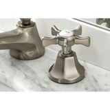 Hamilton Two-Handle 3-Hole Deck Mount Widespread Bathroom Faucet with Brass Pop-Up