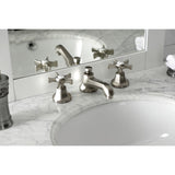 Hamilton Two-Handle 3-Hole Deck Mount Widespread Bathroom Faucet with Brass Pop-Up Drain