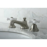 Metropolitan Two-Handle 3-Hole Deck Mount Widespread Bathroom Faucet with Brass Pop-Up