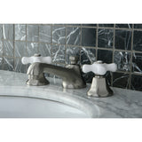 Metropolitan Two-Handle 3-Hole Deck Mount Widespread Bathroom Faucet with Brass Pop-Up