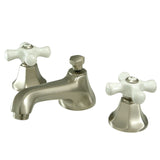 Metropolitan Two-Handle 3-Hole Deck Mount Widespread Bathroom Faucet with Brass Pop-Up