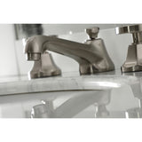 Belknap Two-Handle 3-Hole Deck Mount Widespread Bathroom Faucet with Brass Pop-Up Drain