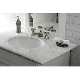 Belknap Two-Handle 3-Hole Deck Mount Widespread Bathroom Faucet with Brass Pop-Up Drain
