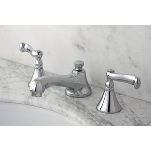 Two-Handle 3-Hole Deck Mount Widespread Bathroom Faucet with Brass Pop-Up