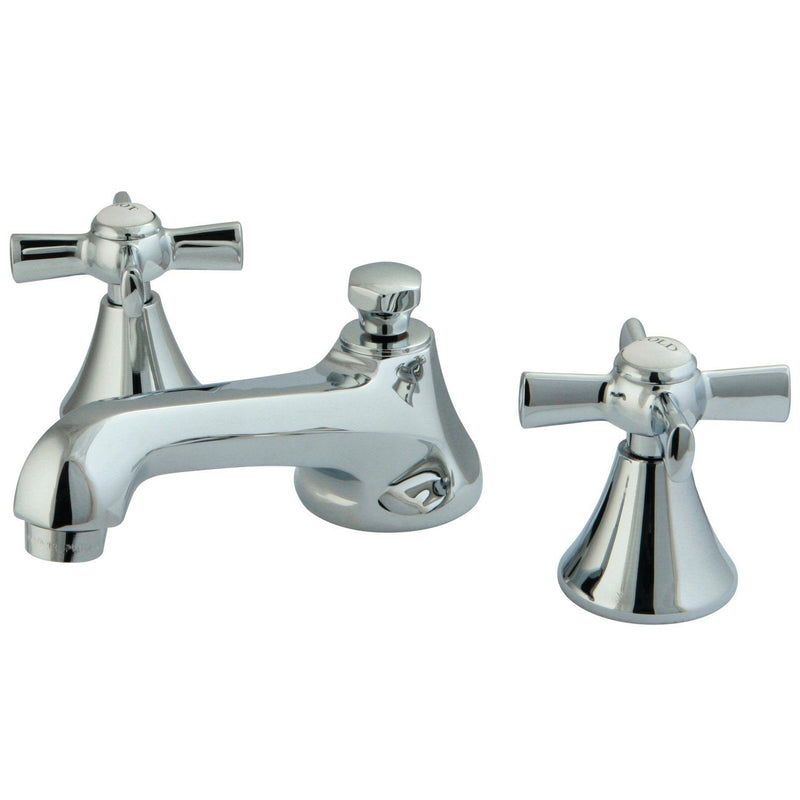 Millennium Two-Handle 3-Hole Deck Mount Widespread Bathroom Faucet with Brass Pop-Up