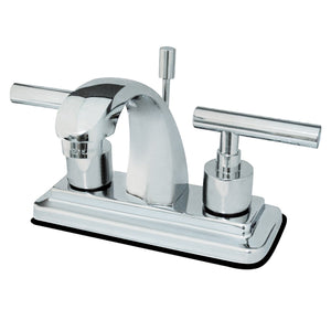 Manhattan Two-Handle 3-Hole Deck Mount 4" Centerset Bathroom Faucet with Brass Pop-Up