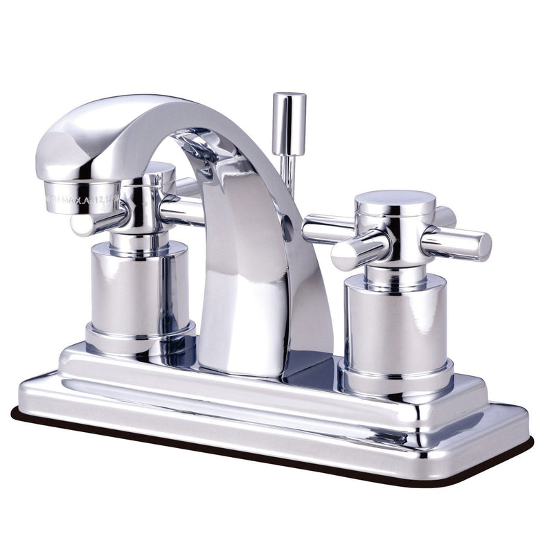 Concord Double-Handle 3-Hole Deck Mount 4-Inch Centerset Bathroom Faucet with Brass Pop-Up