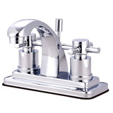 Concord Two-Handle 3-Hole Deck Mount 4" Centerset Bathroom Faucet with Brass Pop-Up