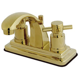 Concord Two-Handle 3-Hole Deck Mount 4" Centerset Bathroom Faucet with Brass Pop-Up