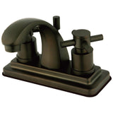 Concord Two-Handle 3-Hole Deck Mount 4" Centerset Bathroom Faucet with Brass Pop-Up