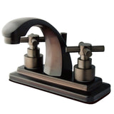 Elinvar Double-Handle 3-Hole Deck Mount 4-Inch Centerset Bathroom Faucet with Brass Pop-Up