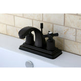 Millennium Double-Handle 3-Hole Deck Mount 4-Inch Centerset Bathroom Faucet with Brass Pop-Up
