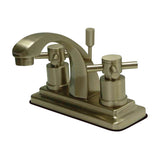 Concord Two-Handle 3-Hole Deck Mount 4" Centerset Bathroom Faucet with Brass Pop-Up