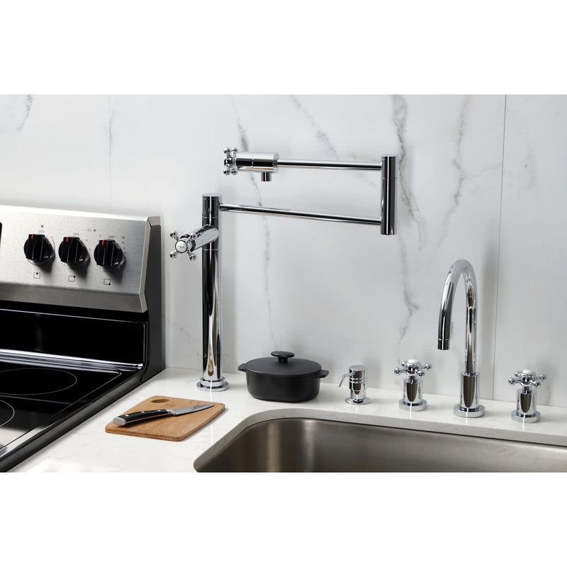 Metropolitan Two-Handle 1-Hole Deck Mount Pot Filler Faucet