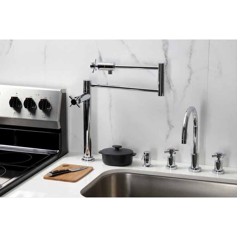 Concord Two-Handle 1-Hole Deck Mount Pot Filler Faucet