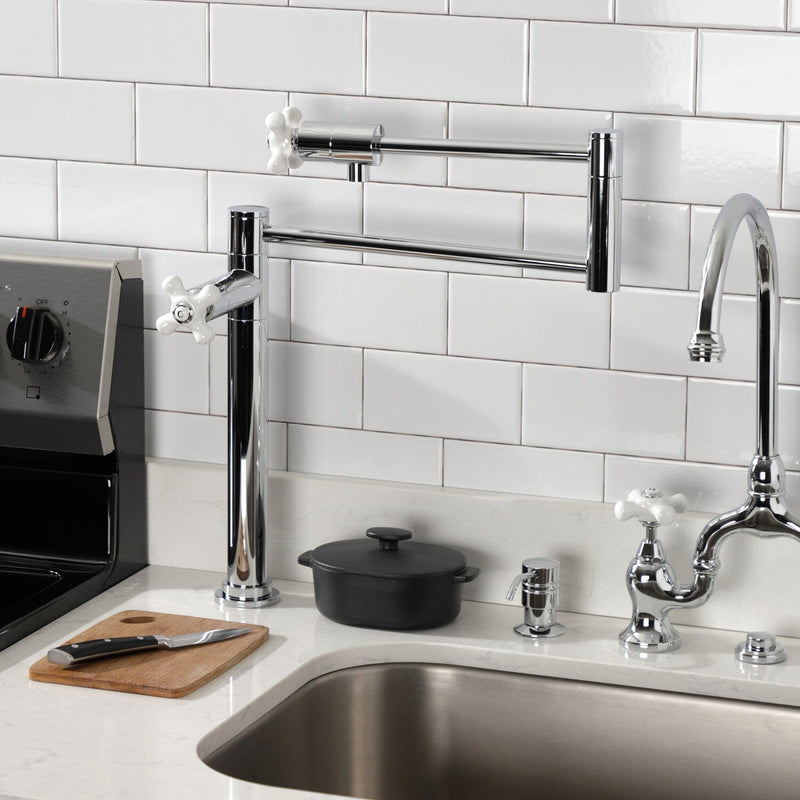 Metropolitan Two-Handle 1-Hole Deck Mount Pot Filler Faucet