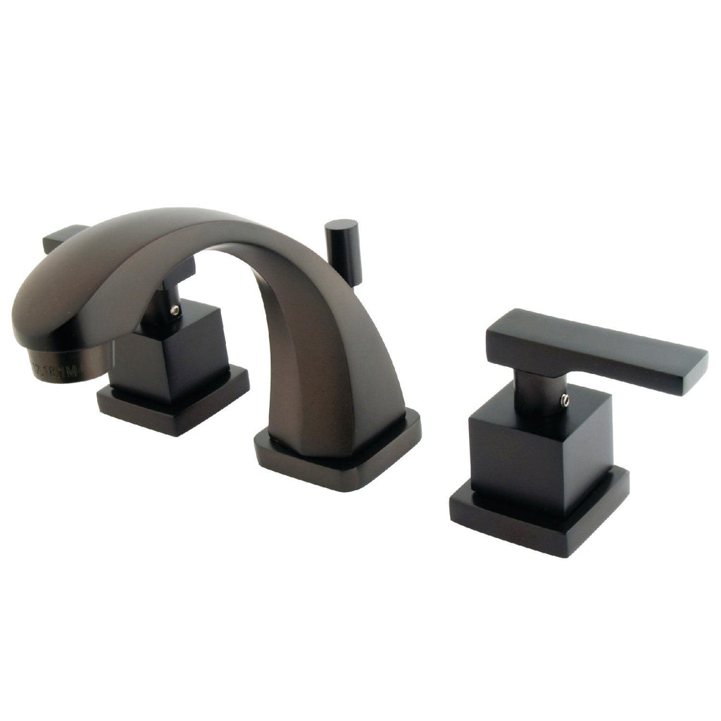 Executive Two-Handle 3-Hole Deck Mount Widespread Bathroom Faucet with Brass Pop-Up