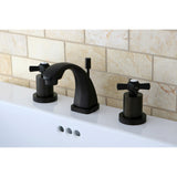 Millennium Two-Handle 3-Hole Deck Mount Widespread Bathroom Faucet with Brass Pop-Up