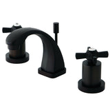 Millennium Two-Handle 3-Hole Deck Mount Widespread Bathroom Faucet with Brass Pop-Up