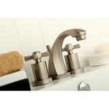 Millennium Two-Handle 3-Hole Deck Mount Widespread Bathroom Faucet with Brass Pop-Up