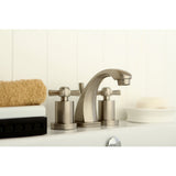 Millennium Two-Handle 3-Hole Deck Mount Widespread Bathroom Faucet with Brass Pop-Up