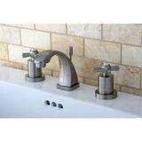 Millennium Two-Handle 3-Hole Deck Mount Widespread Bathroom Faucet with Brass Pop-Up