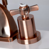 Millennium Two-Handle 3-Hole Deck Mount Widespread Bathroom Faucet with Brass Pop-Up