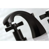 Millennium Two-Handle 3-Hole Deck Mount Widespread Bathroom Faucet with Brass Pop-Up