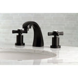 Millennium Two-Handle 3-Hole Deck Mount Widespread Bathroom Faucet with Brass Pop-Up
