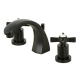 Millennium Two-Handle 3-Hole Deck Mount Widespread Bathroom Faucet with Brass Pop-Up