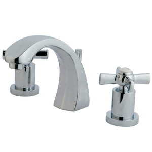 Millennium Two-Handle 3-Hole Deck Mount Widespread Bathroom Faucet with Brass Pop-Up