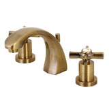 Millennium Two-Handle 3-Hole Deck Mount Widespread Bathroom Faucet with Brass Pop-Up
