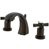 Millennium Two-Handle 3-Hole Deck Mount Widespread Bathroom Faucet with Brass Pop-Up