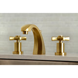 Millennium Two-Handle 3-Hole Deck Mount Widespread Bathroom Faucet with Brass Pop-Up