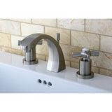 Millennium Two-Handle 3-Hole Deck Mount Widespread Bathroom Faucet with Brass Pop-Up
