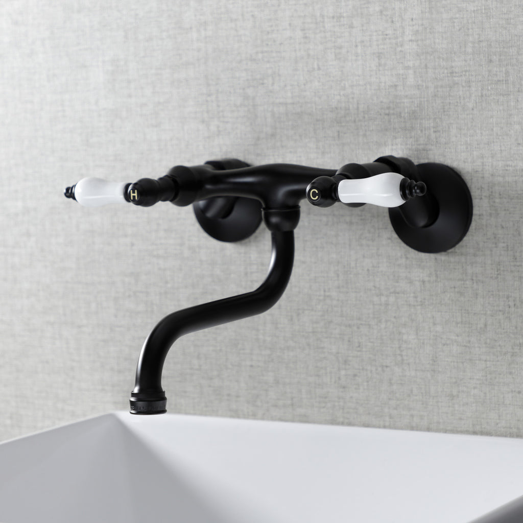 Kingston Two-Handle 2-Hole Wall Mount Bathroom Faucet
