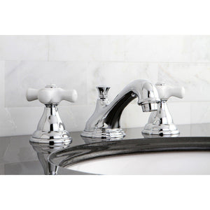 Royale Two-Handle 3-Hole Deck Mount Widespread Bathroom Faucet with Brass Pop-Up