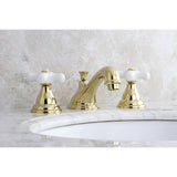 Royale Two-Handle 3-Hole Deck Mount Widespread Bathroom Faucet with Brass Pop-Up