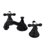 Royale Two-Handle 3-Hole Deck Mount Widespread Bathroom Faucet with Brass Pop-Up Drain