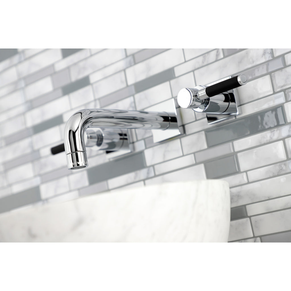 Kaiser Two-Handle 3-Hole Wall Mount Bathroom Faucet