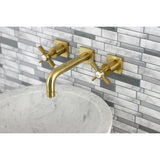 Millennium Double-Handle 3-Hole Wall Mount Bathroom Faucet