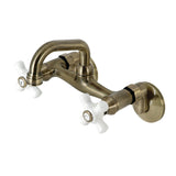 Kingston Two-Handle 2-Hole Wall Mount Bar Faucet